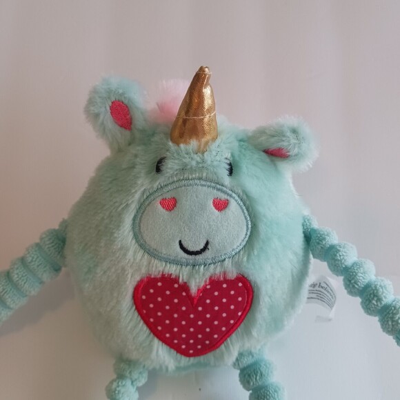 Unicorn Plush Stuffed Animal Toy, Mint Green Red Heart Make Believe Ideas 2021 - Picture 2 of 6